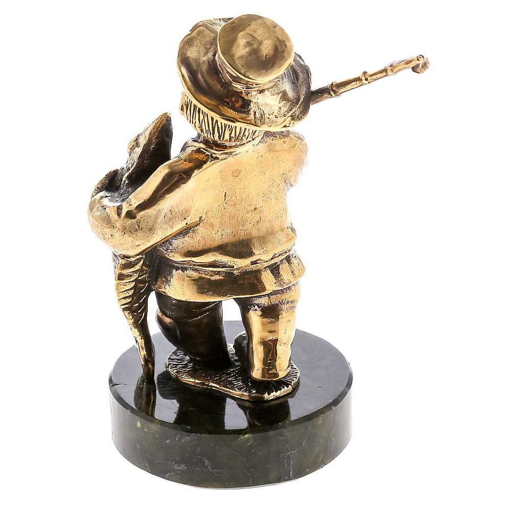 Бронзовая статуэтка «Рыбак с рыбой» - интернет магазин Русь Велика я фото 2