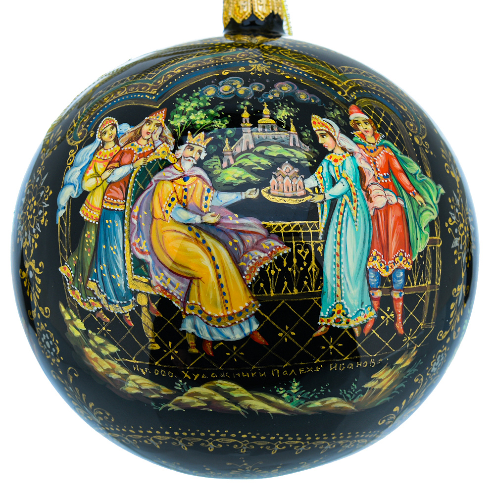 Новогодний елочный шар с росписью «Царевна-лягушка» - интернет магазин Русь Велика я фото 3