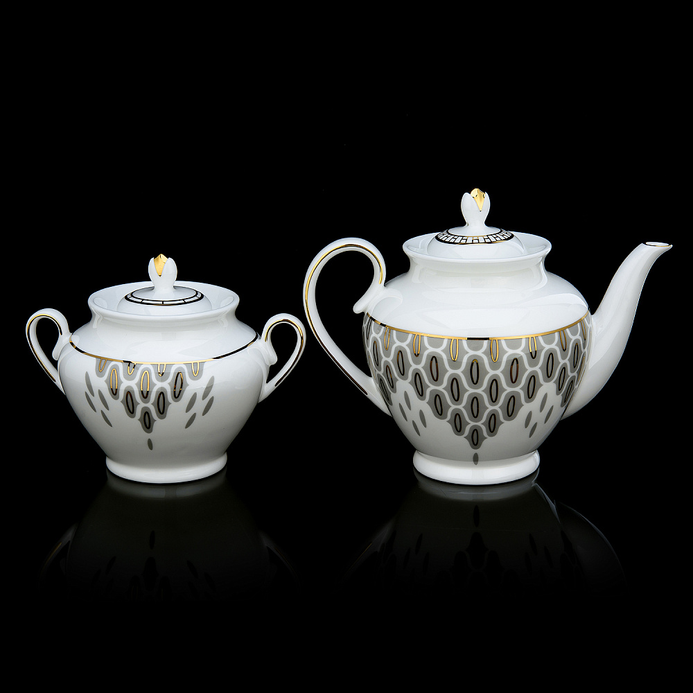 Чайный сервиз на 6 персон «Саламандра Грей». Форма Весенняя-2. ИФЗ - интернет магазин Русь Велика я фото 2