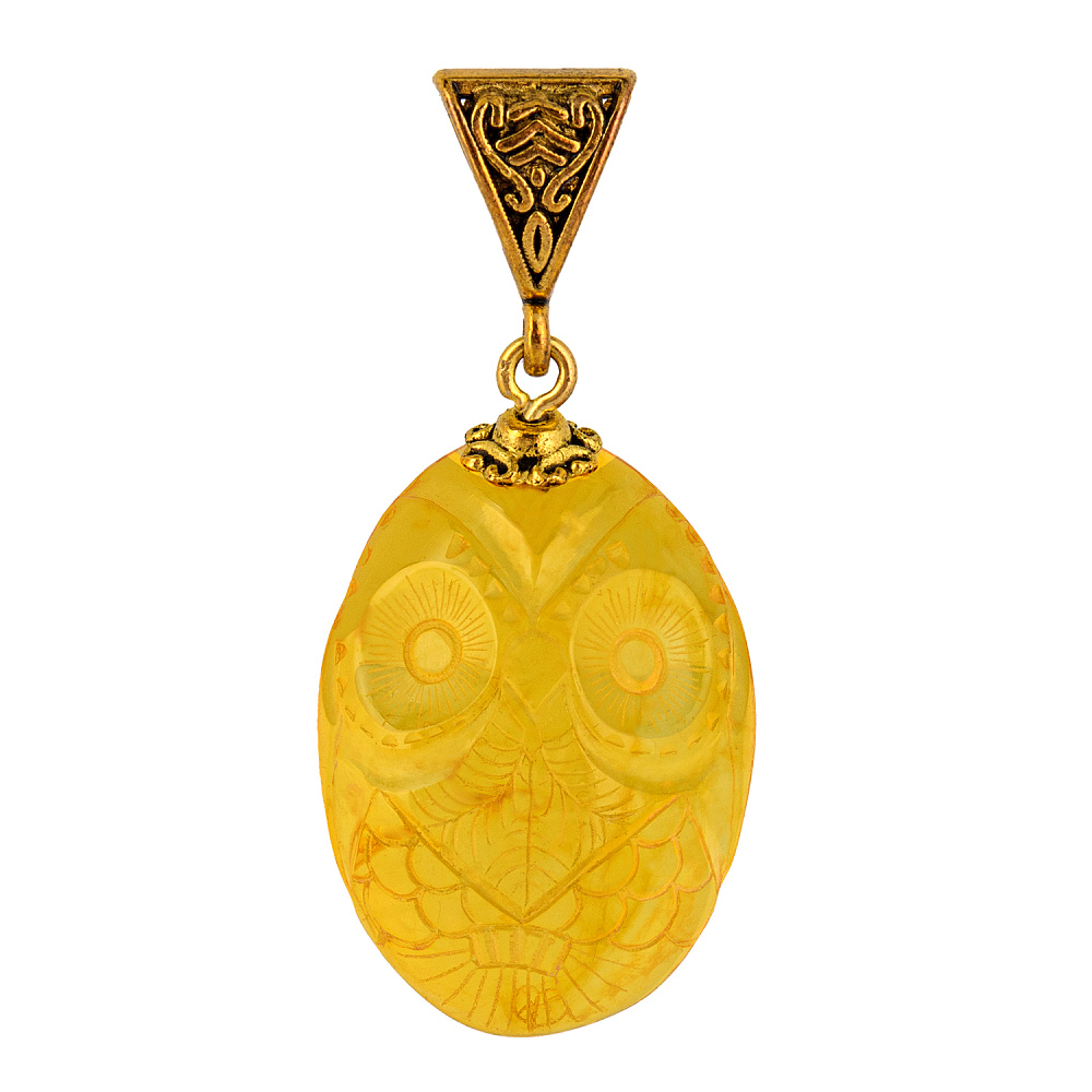 Кулон из янтаря «Сова» 3,5 гр. - интернет магазин Русь Велика я 