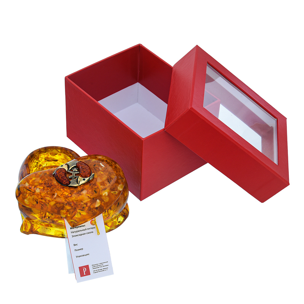 Шкатулка из янтаря «Сердце. Знак зодиака Рыбы» - интернет магазин Русь Велика я фото 3