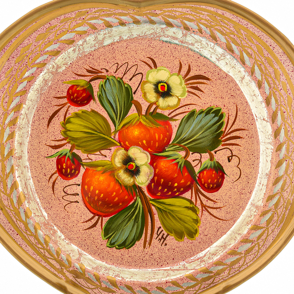 Поднос с авторской росписью 17х16 см - интернет магазин Русь Велика я фото 1
