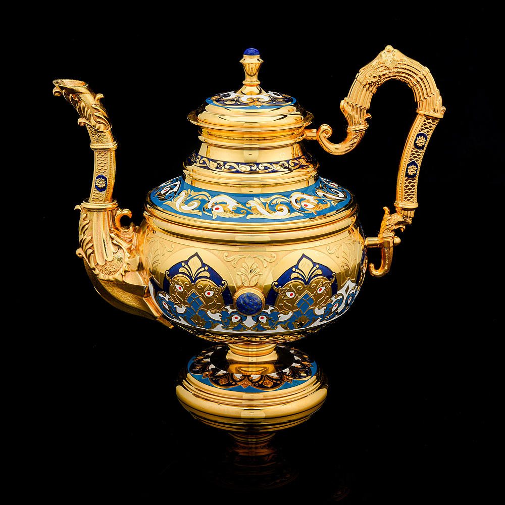 Чайный сервиз на 6 персон «Гжель». Златоуст - интернет магазин Русь Велика я фото 1