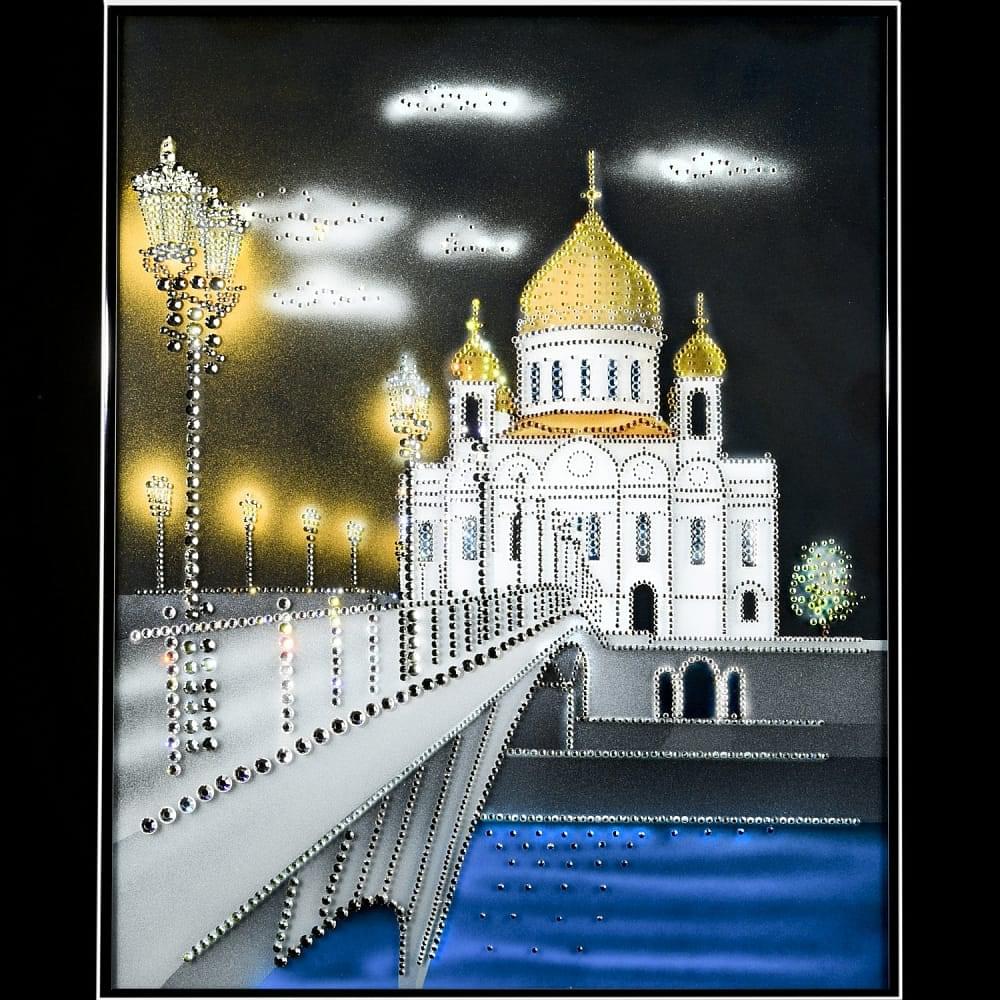 Картина «Храм Христа Спасителя». Сваровски Swarovski 40 х 50 см - интернет магазин Русь Велика я 