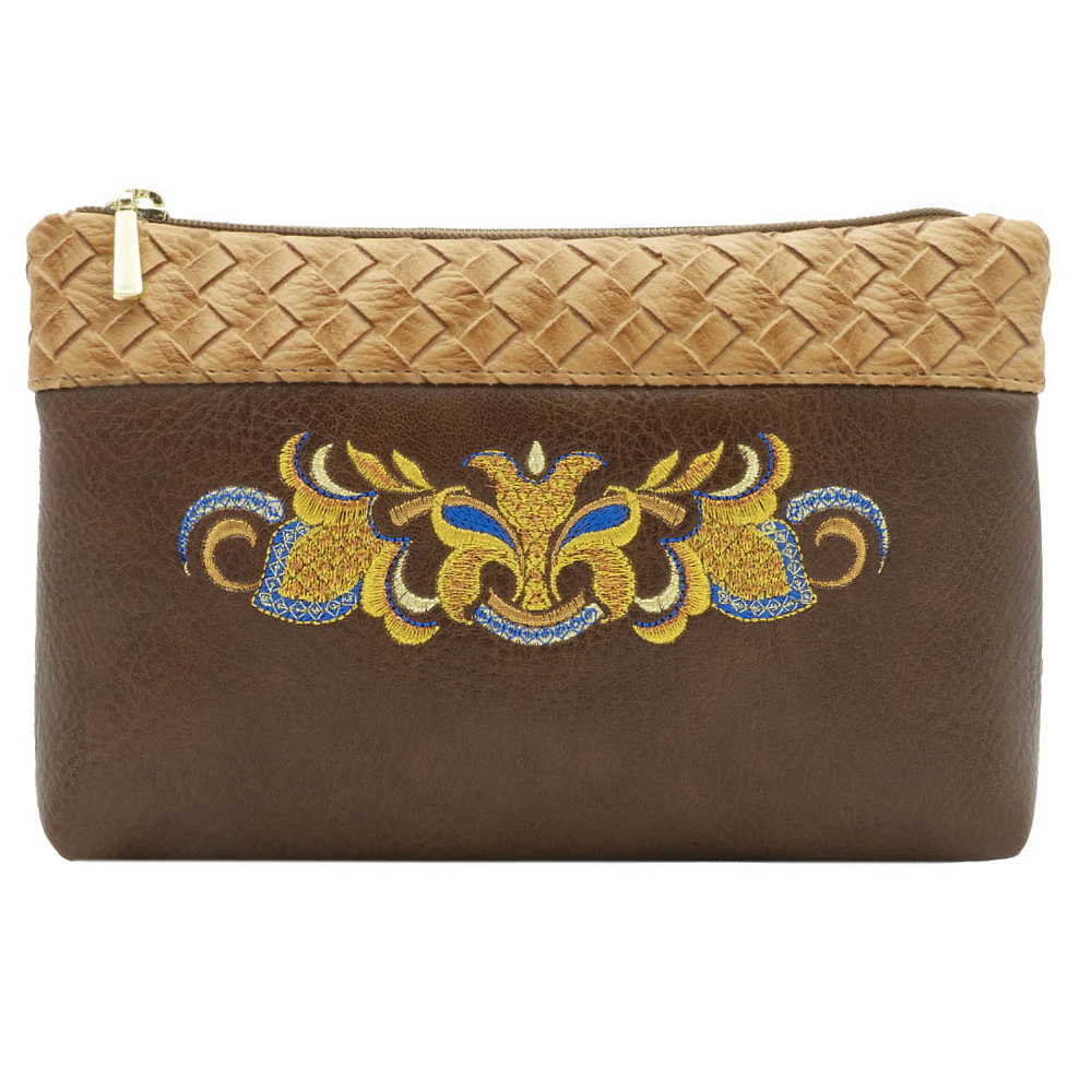 Косметичка «Модница». Коричневая с вышивкой - интернет магазин Русь Велика я фото 1