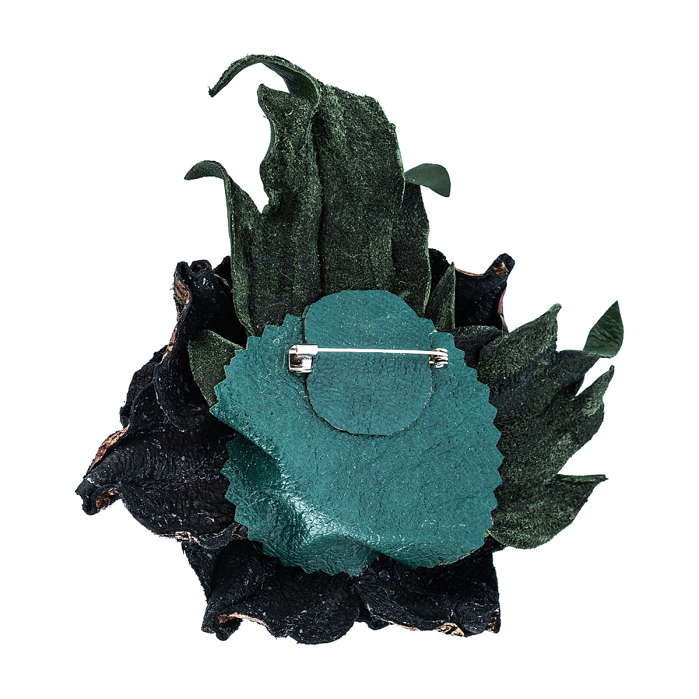 Брошь из натуральной кожи «Цветок» - интернет магазин Русь Велика я фото 3