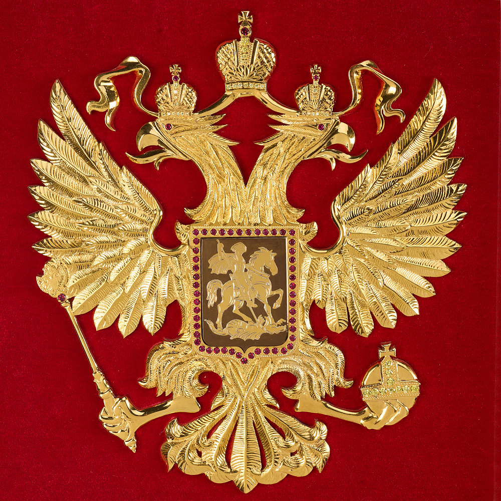 Панно «Герб РФ». Златоуст 36х31 см - интернет магазин Русь Велика я фото 1