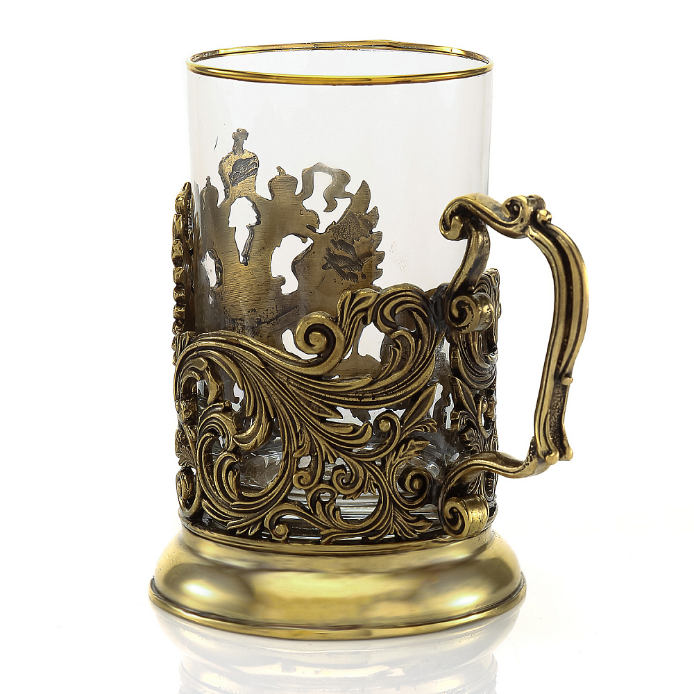 Подстаканник латунный «Герб РФ» - интернет магазин Русь Велика я фото 3