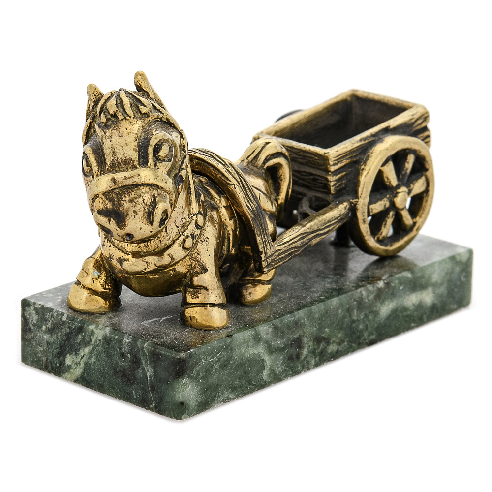 Бронзовая статуэтка «Пони с тележкой» - интернет магазин Русь Велика я фото 1