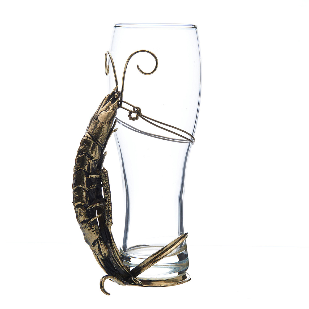 Бокал пивной «Креветка» с бронзой - интернет магазин Русь Велика я фото 1