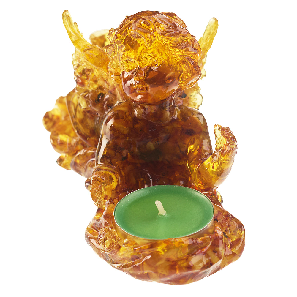 Подсвечник из янтаря «Ангел» - интернет магазин Русь Велика я фото 1