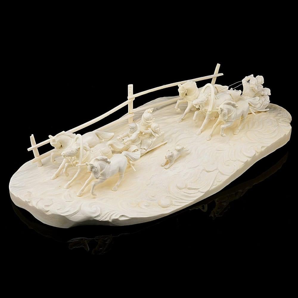 Скульптура «Сельский праздник». Рог лося - интернет магазин Русь Велика я фото 3