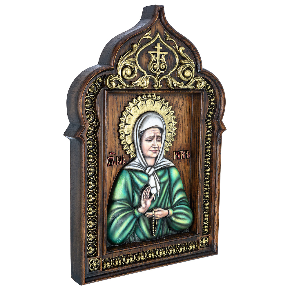 Икона деревянная резная «Матрона» 40х28 см - интернет магазин Русь Велика я фото 1