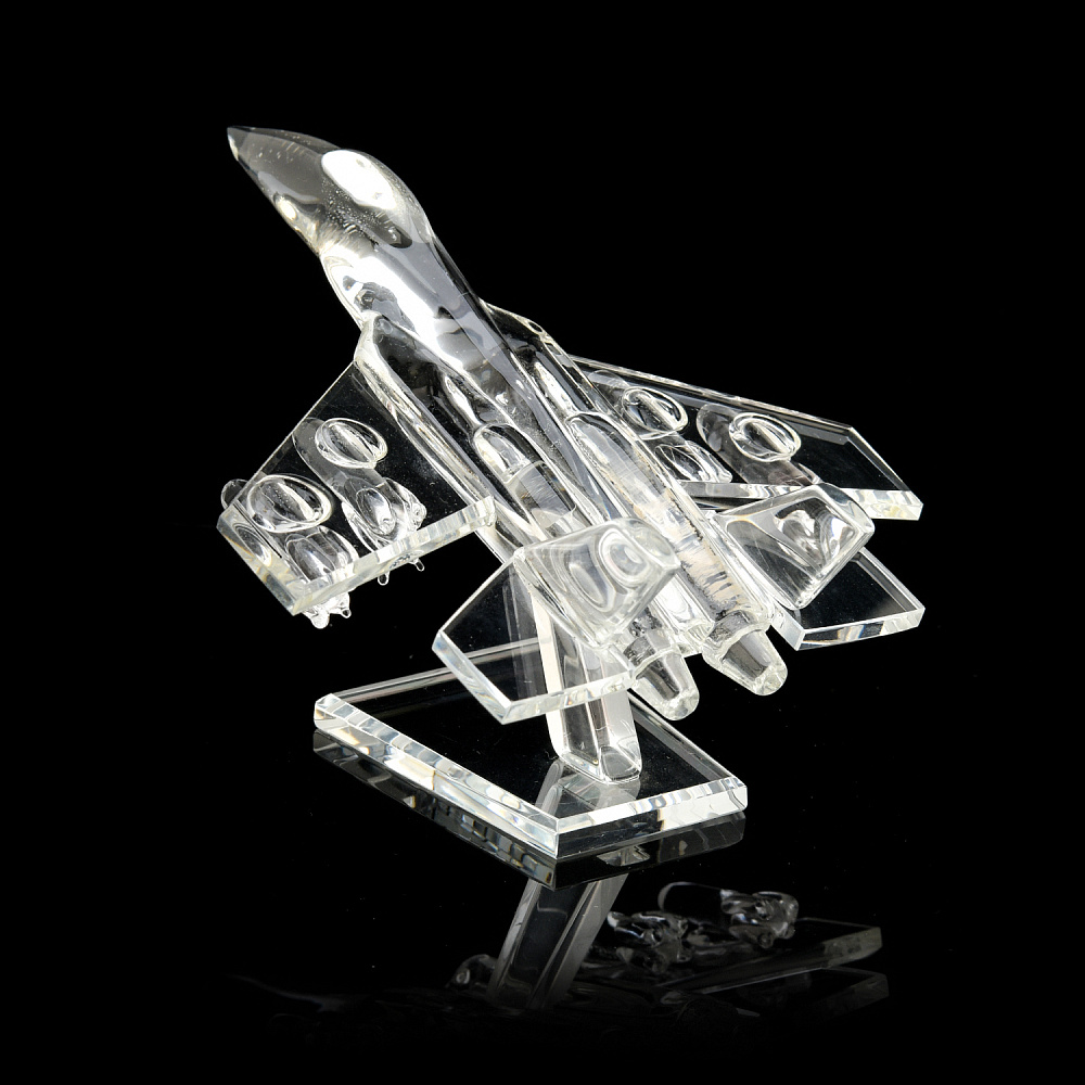 Стеклянная статуэтка «Истребитель» - интернет магазин Русь Велика я 