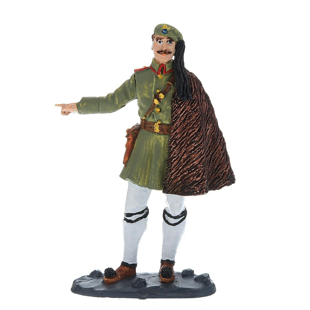 Оловянная миниатюра «Греческий офицер в бурке» - интернет магазин Русь Велика я 