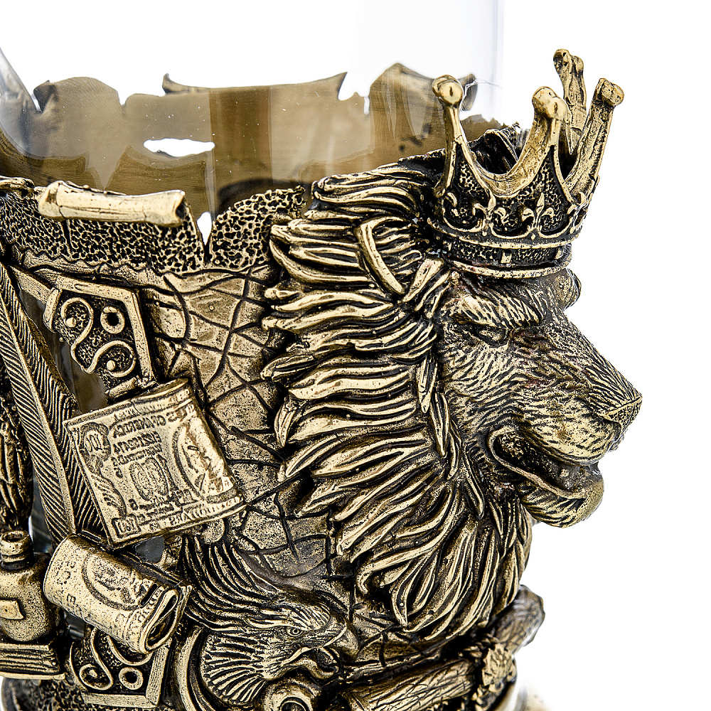 Подстаканник латунный «Лев» - интернет магазин Русь Велика я фото 4