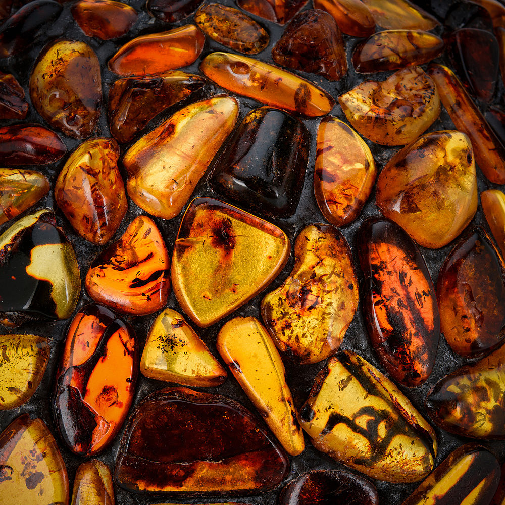 Настольная лампа из янтаря и бронзы. Высота 50 см - интернет магазин Русь Велика я фото 3