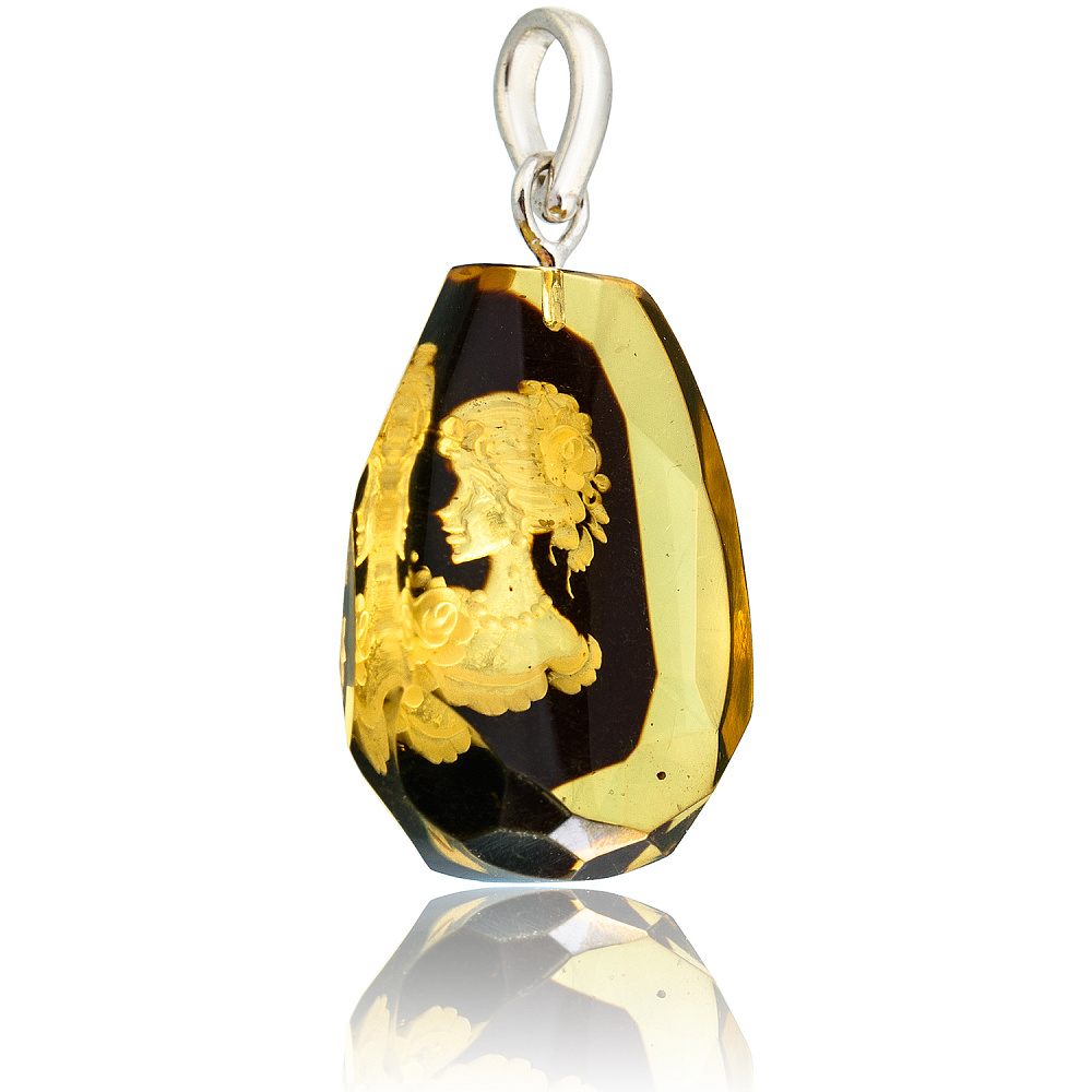 Кулон из натурального янтаря с гравировкой - интернет магазин Русь Велика я фото 5