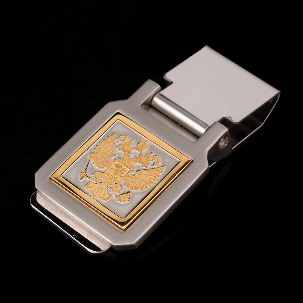 Зажим для денег «Герб РФ». Златоуст - интернет магазин Русь Велика я 