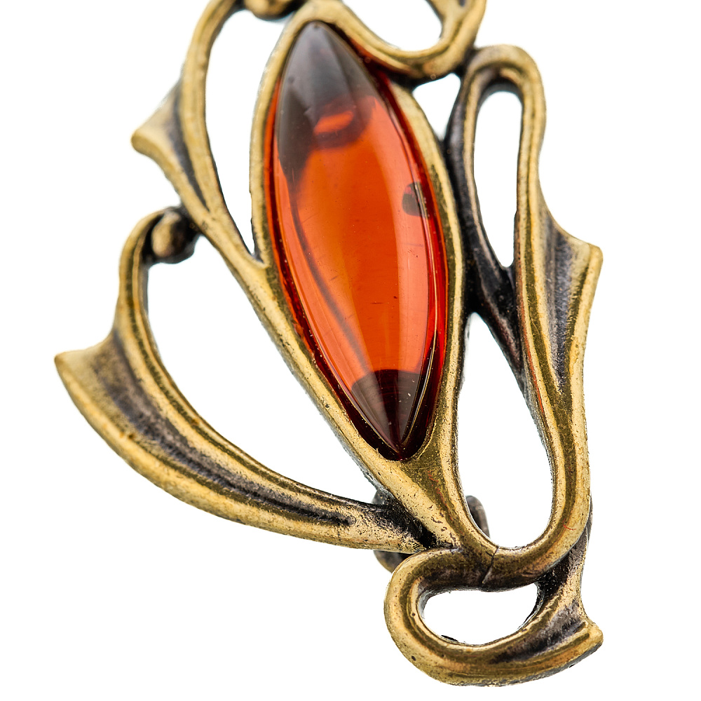 Брошь с янтарем «Зонтик. Готика» - интернет магазин Русь Велика я фото 2