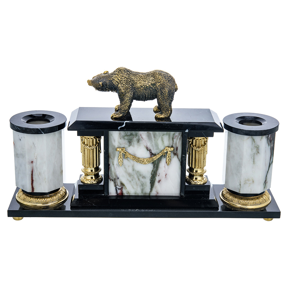 Письменный набор из натурального камня «Медведь» - интернет магазин Русь Велика я фото 4