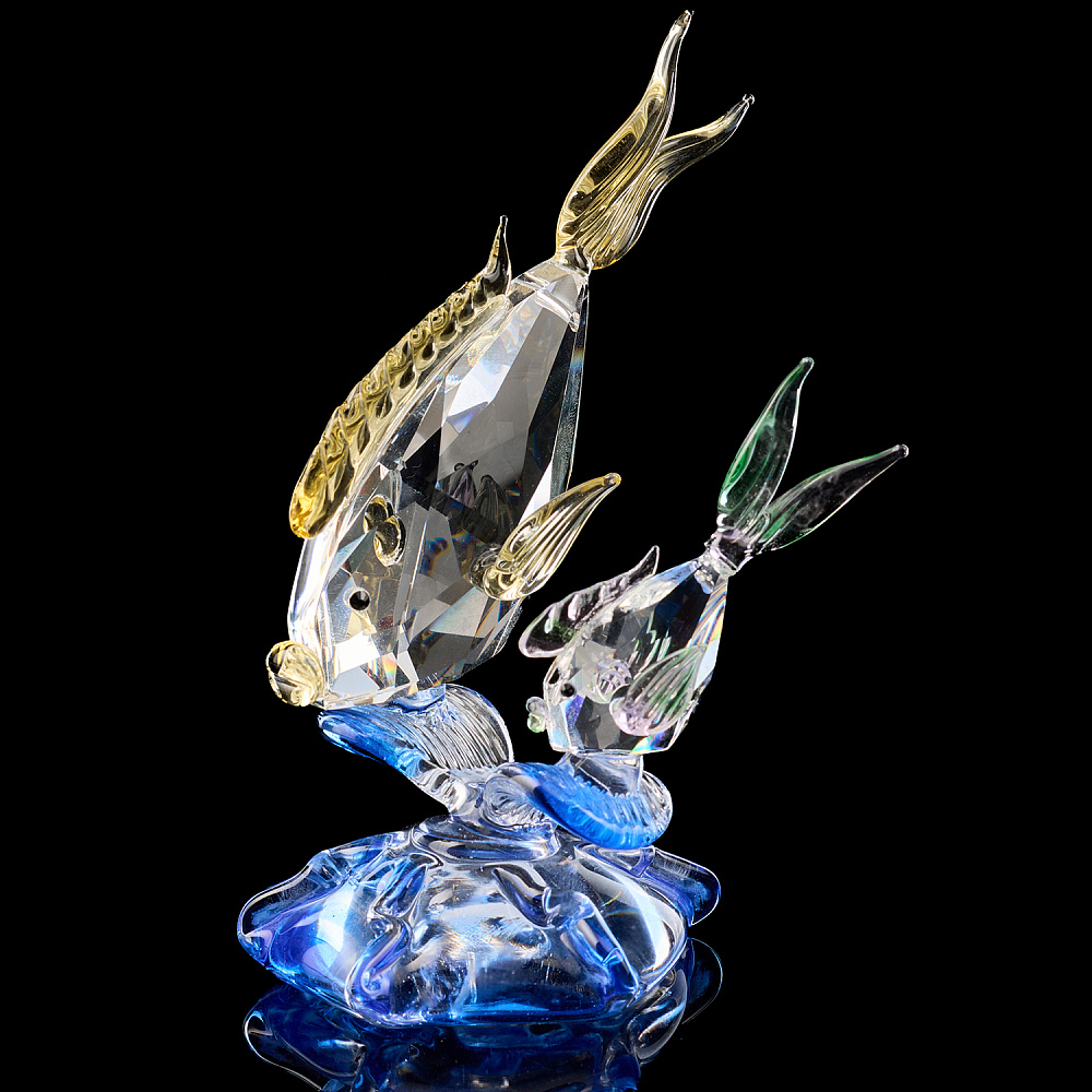 Скульптура из цветного хрусталя «Рыбки» Asfour Crystal - интернет магазин Русь Велика я 