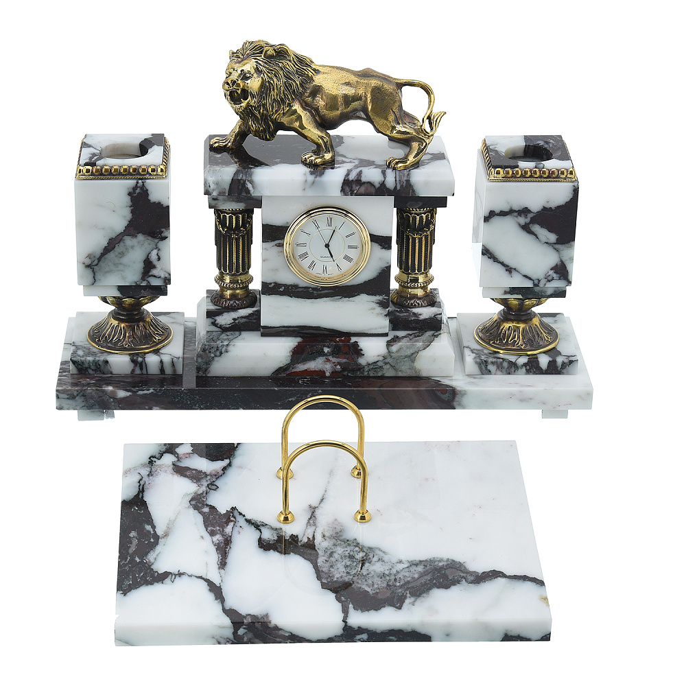 Настольный письменный набор из натурального камня «Лев» - интернет магазин Русь Велика я 