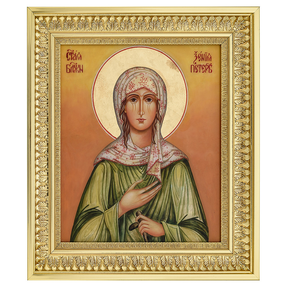 Икона на перламутре «Блаженная Ксения Петербургская» 36х32 см - интернет магазин Русь Велика я 
