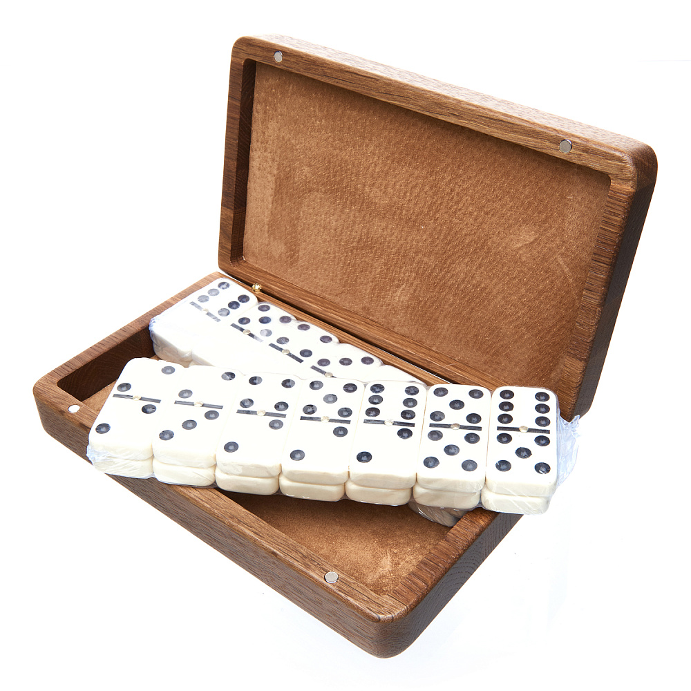 0053584/Домино D6 в резной дубовой шкатулке «БОГАТЫРИ»  RTD-305.M - интернет магазин Русь Велика я фото 2