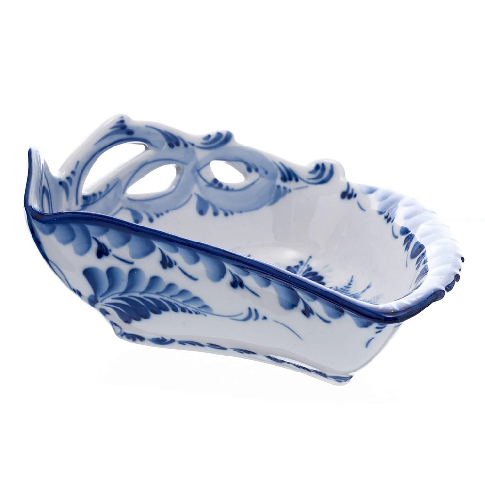 Менажница большая. 6 салатников на блюде. Гжель - интернет магазин Русь Велика я фото 7