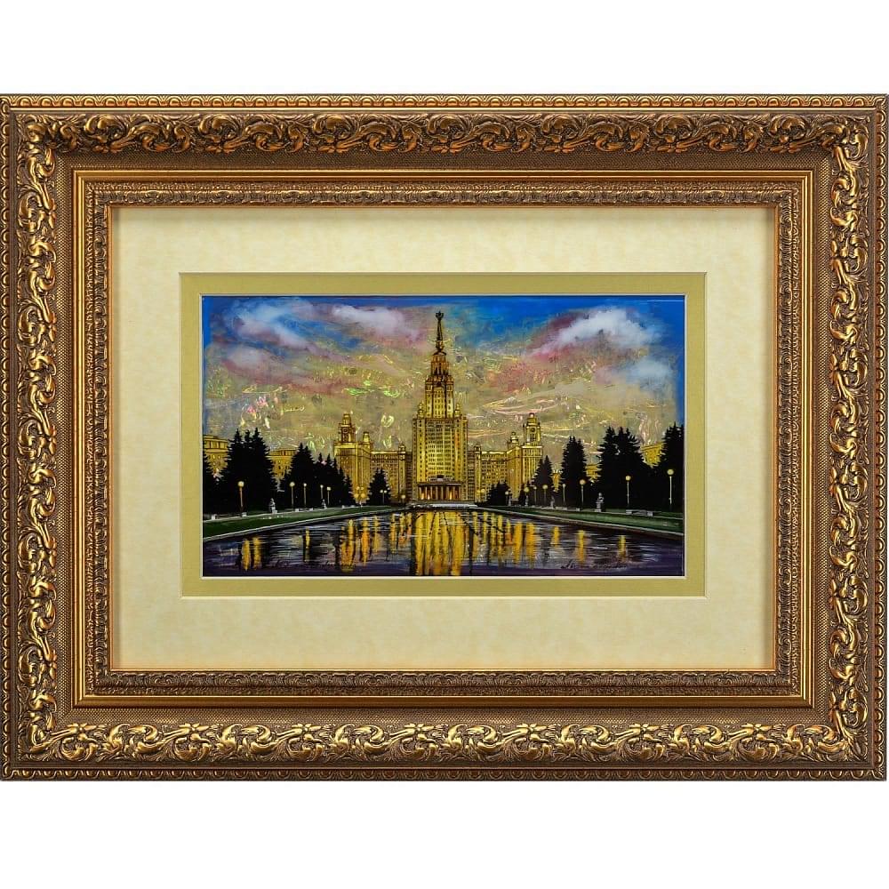 Картина перламутровая «Московский Университет» 42 х 34 см - интернет магазин Русь Велика я 