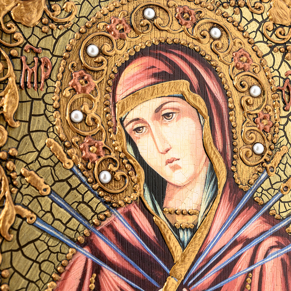 Икона «Божья Матерь Семистрельная» 15х20 см - интернет магазин Русь Велика я фото 3