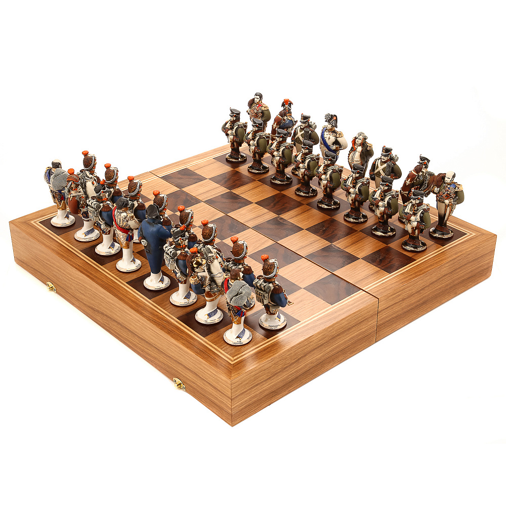Шахматы деревянные «Бородино» с фарфоровыми фигурами 56х56 см - интернет магазин Русь Велика я фото 3