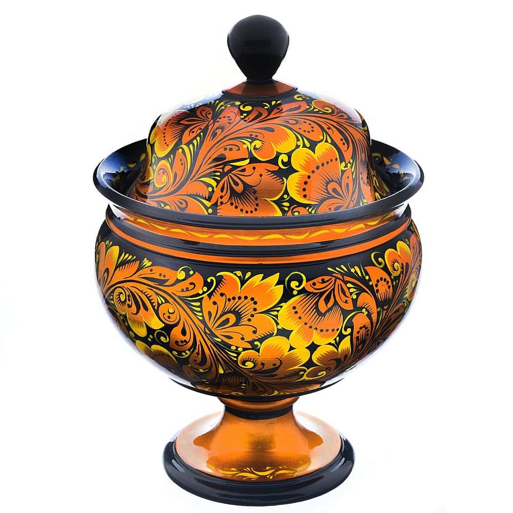 Супница на ножке. Хохлома - интернет магазин Русь Велика я 