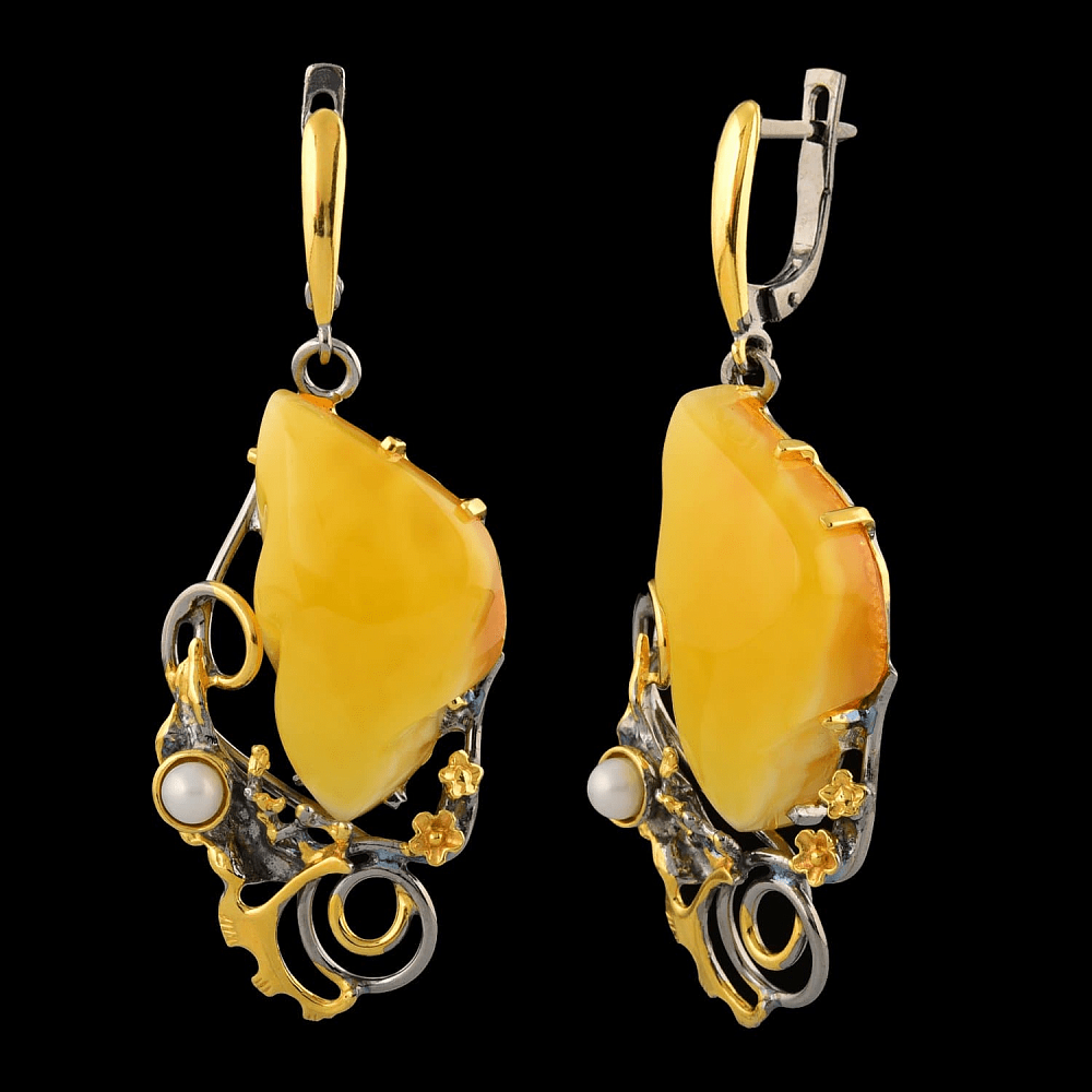 Серьги с янтарем - интернет магазин Русь Велика я 