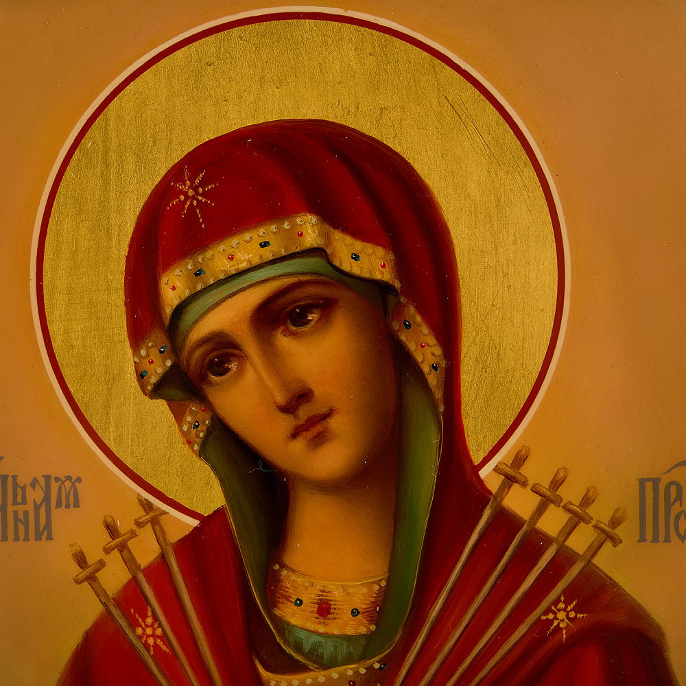 Икона в киоте «Божья Матерь Семистрельная» 37х41 см - интернет магазин Русь Велика я фото 6