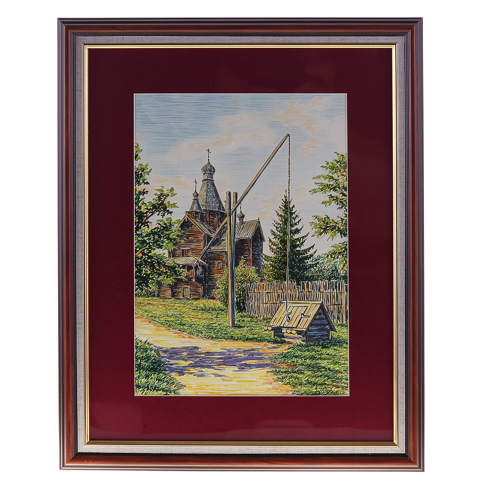 Картина «Деревянный мотив. Витославицы под Новгородом» 52х42 см - интернет магазин Русь Велика я 