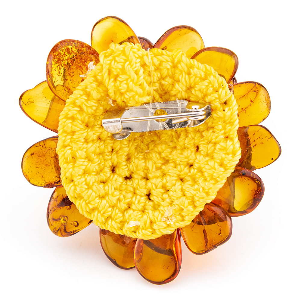 Брошь янтарная «Хризантема» - интернет магазин Русь Велика я фото 5