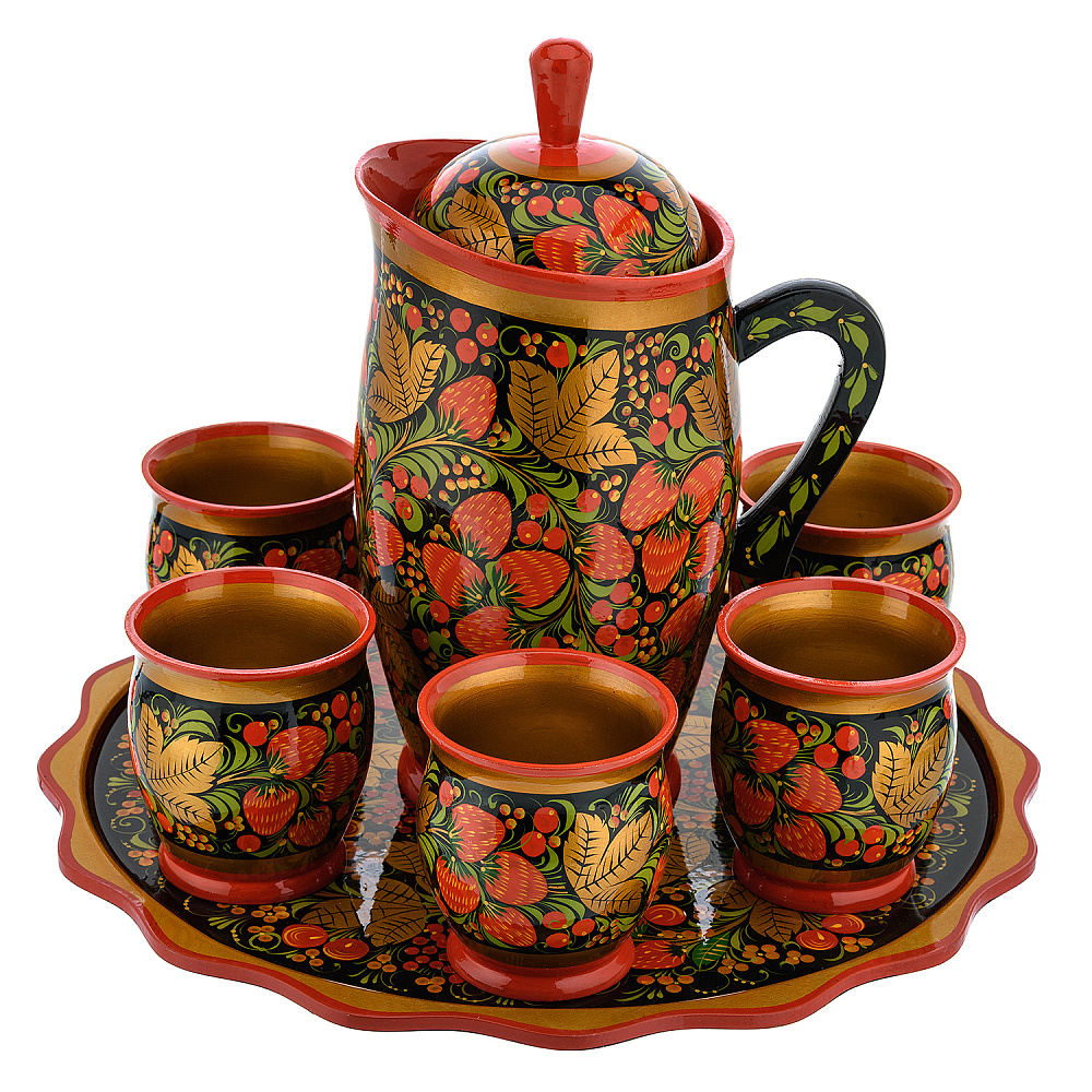 Набор для кваса «Клубника». Хохлома - интернет магазин Русь Велика я фото 1