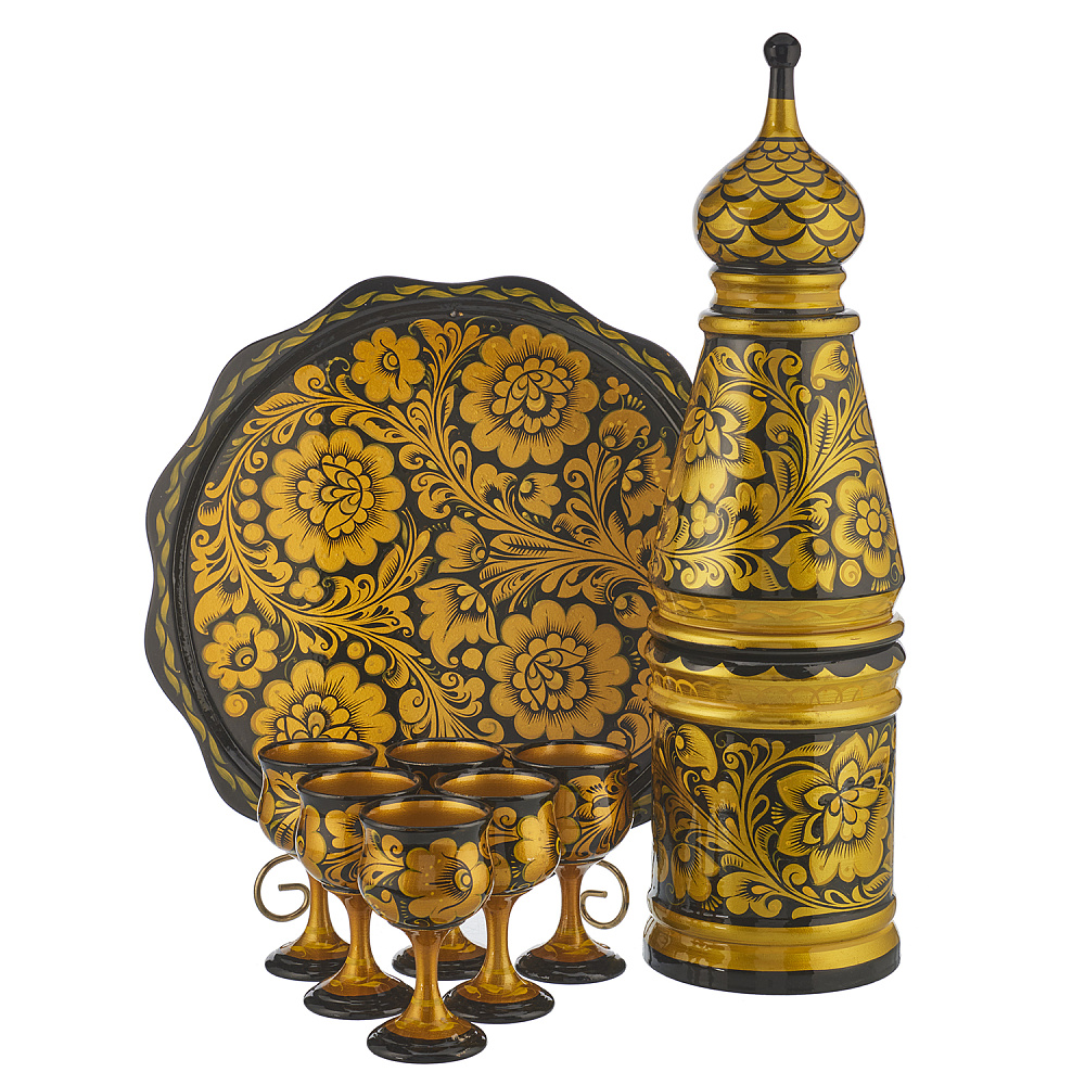 Питейный набор на 6 персон. Хохлома - интернет магазин Русь Велика я 