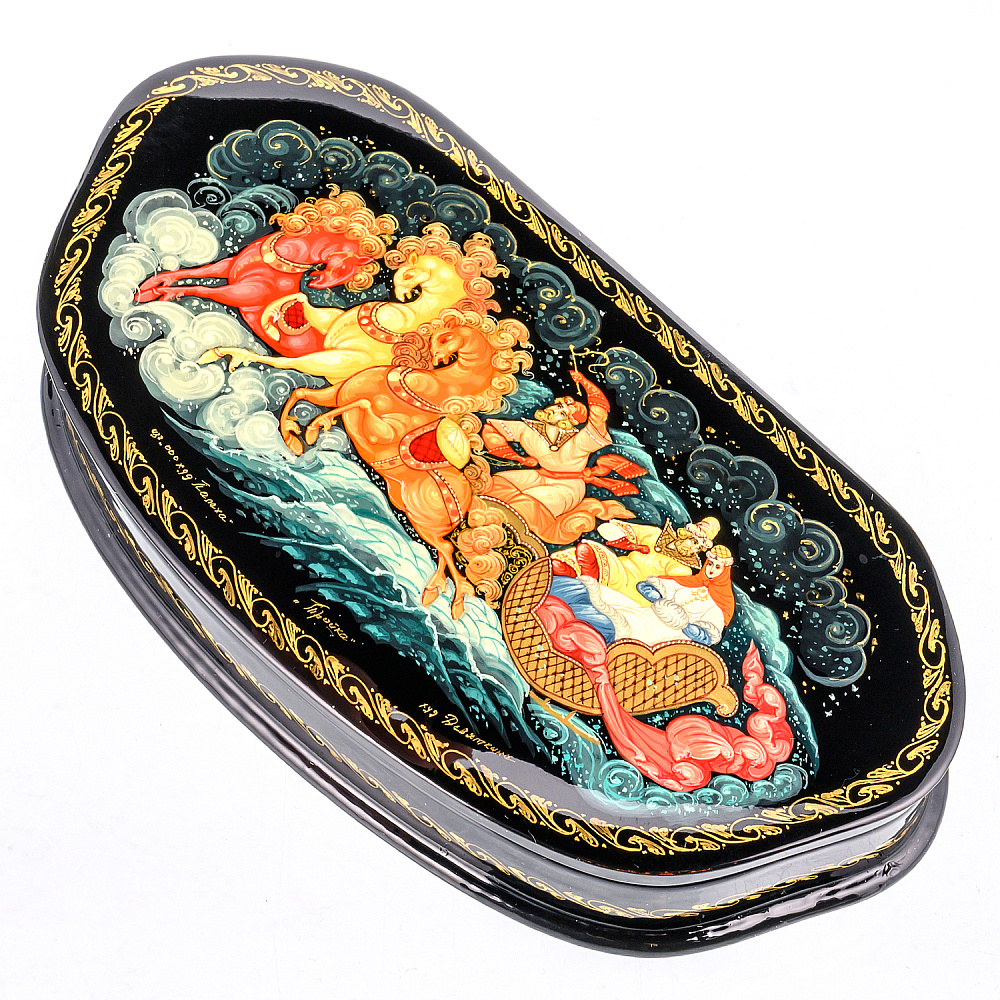 Шкатулка с художественной росписью «Тройка» - интернет магазин Русь Велика я фото 1