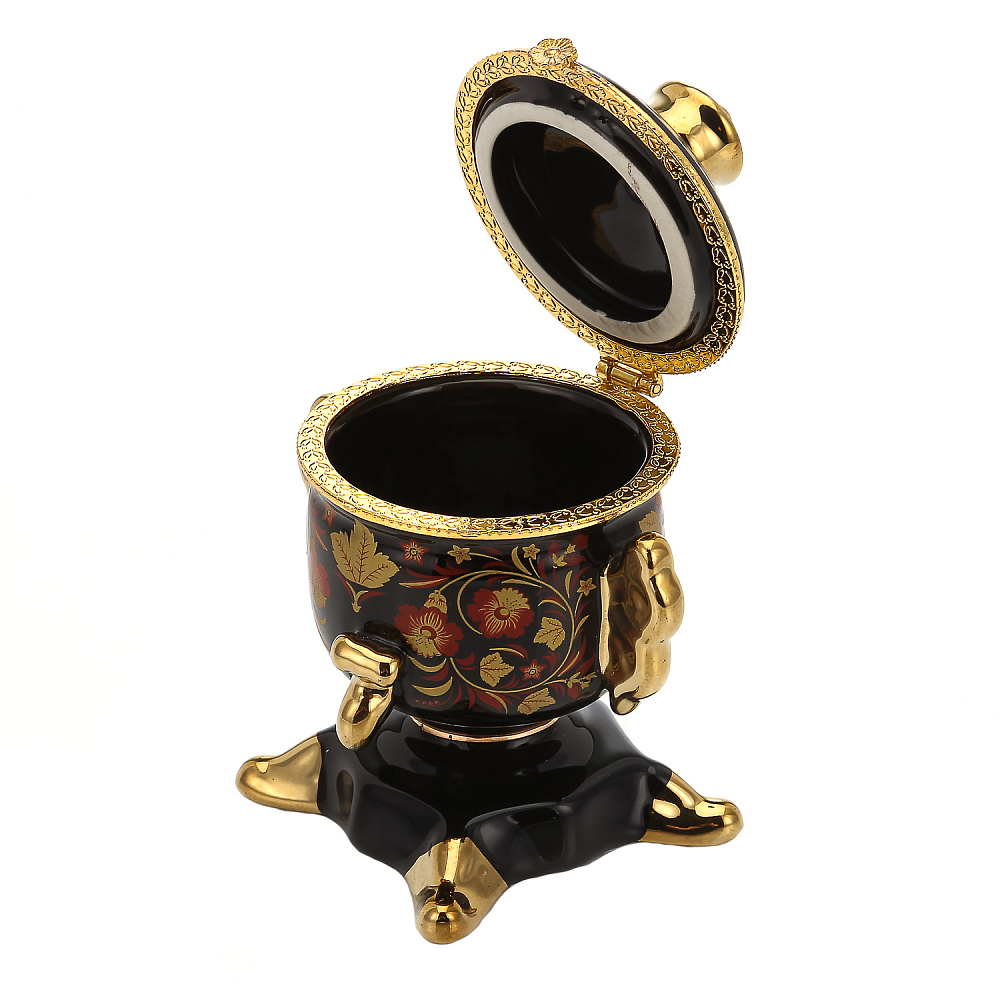 Сувенирный самовар-шкатулка «Цветы» - интернет магазин Русь Велика я фото 1