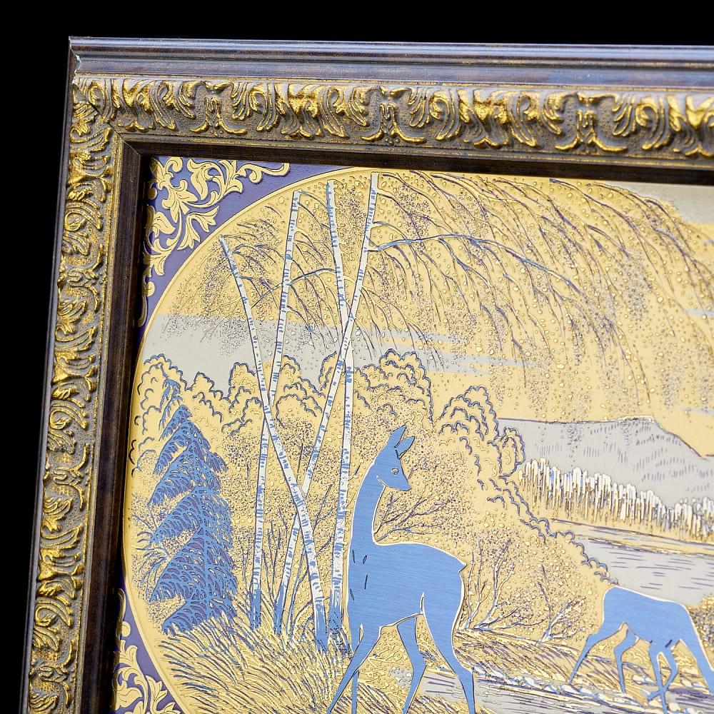 Панно «На водопое». Гравюра Златоуст 30 х 20 см 35х25 см - интернет магазин Русь Велика я фото 2