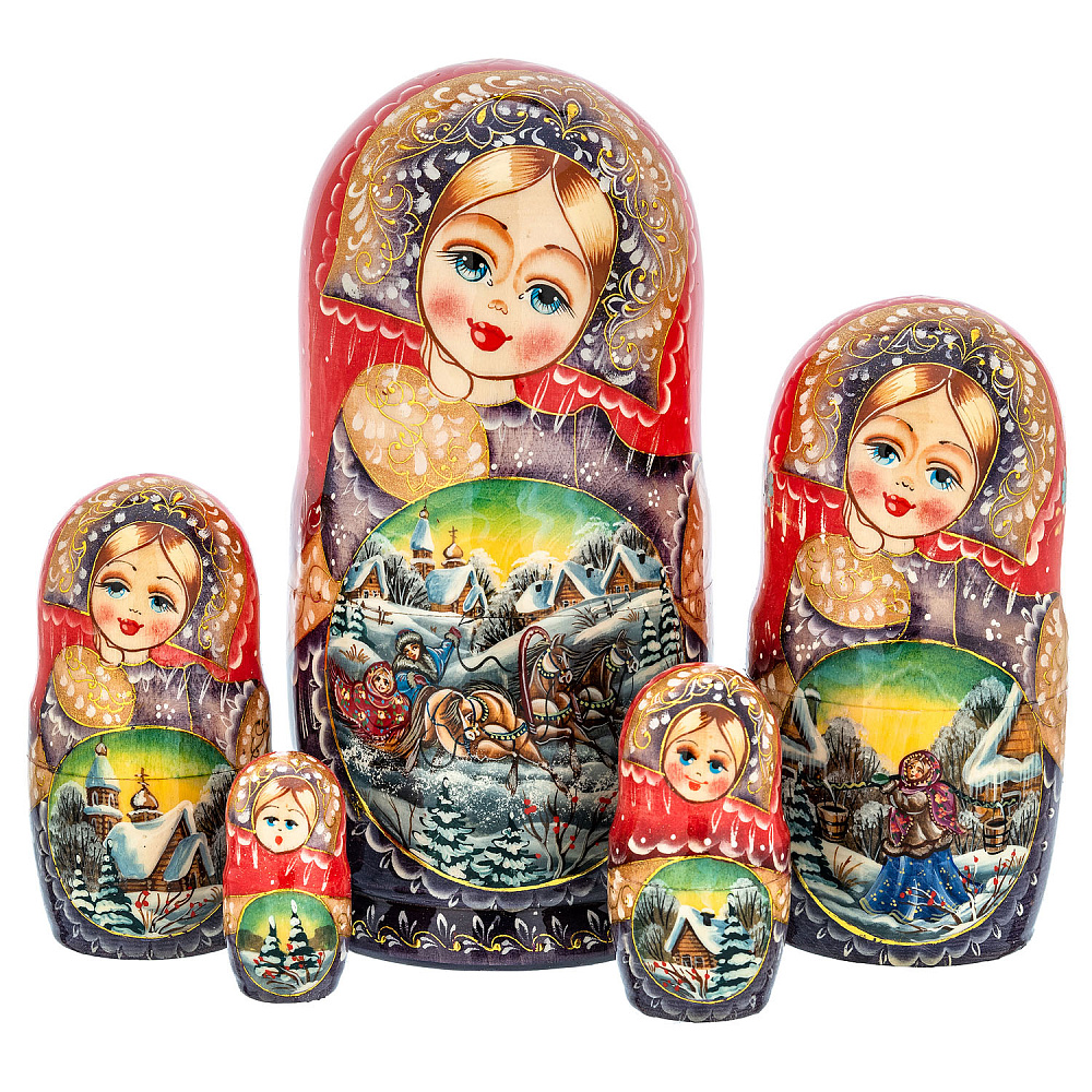 Матрешка «Тройка» 5 мест - интернет магазин Русь Велика я 