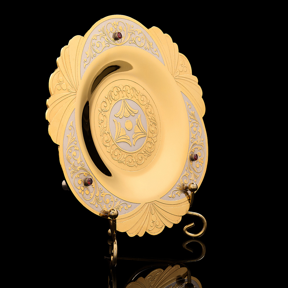 Чайная пара с позолотой и фианитами. Златоуст - интернет магазин Русь Велика я фото 5