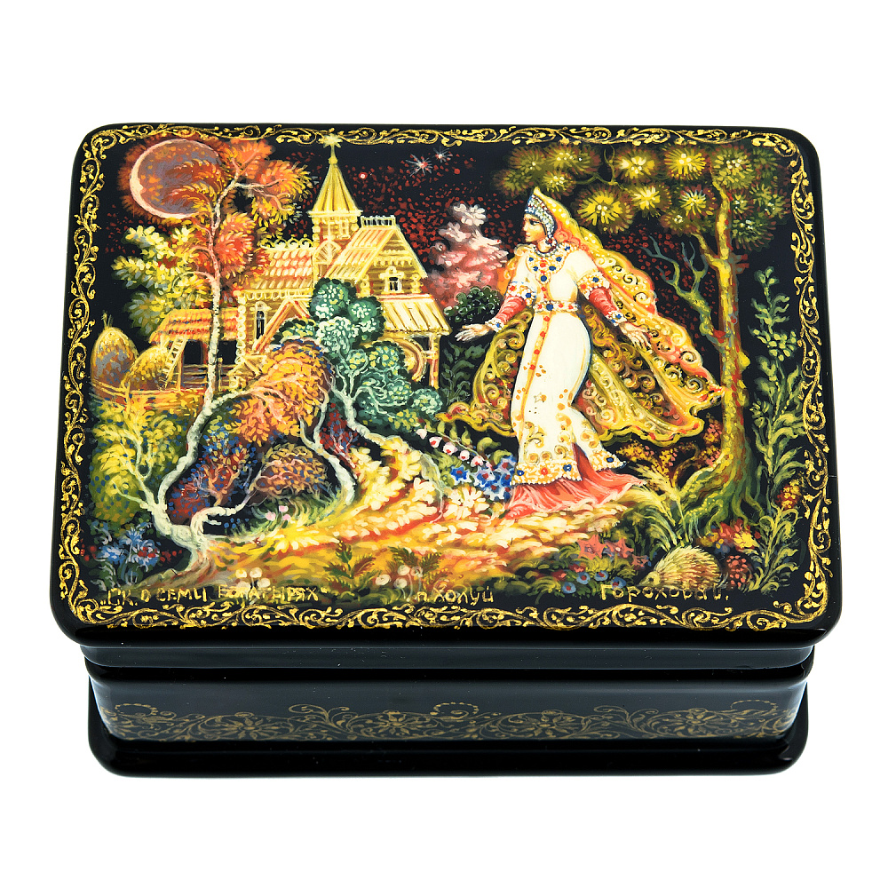 Шкатулка с художественной росписью «Сказка о спящей царевне» - интернет магазин Русь Велика я 