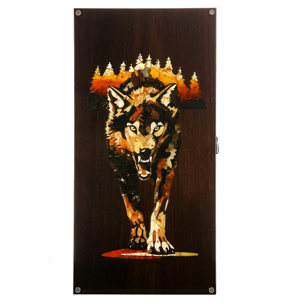 Нарды из янтаря и морёного дуба «Волк» - интернет магазин Русь Велика я 