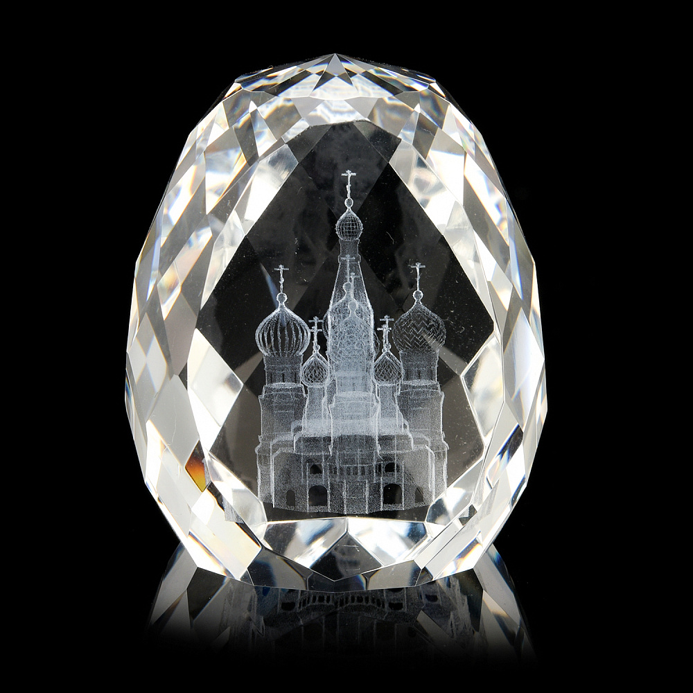 Лазерная графика. Статуэтка-яйцо «Храм Василия Блаженного» - интернет магазин Русь Велика я 