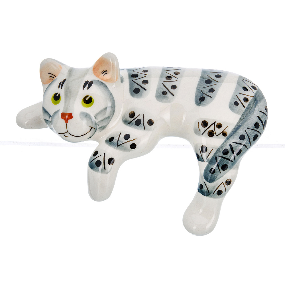 Фарфоровая статуэтка «Кошка серая» - интернет магазин Русь Велика я 