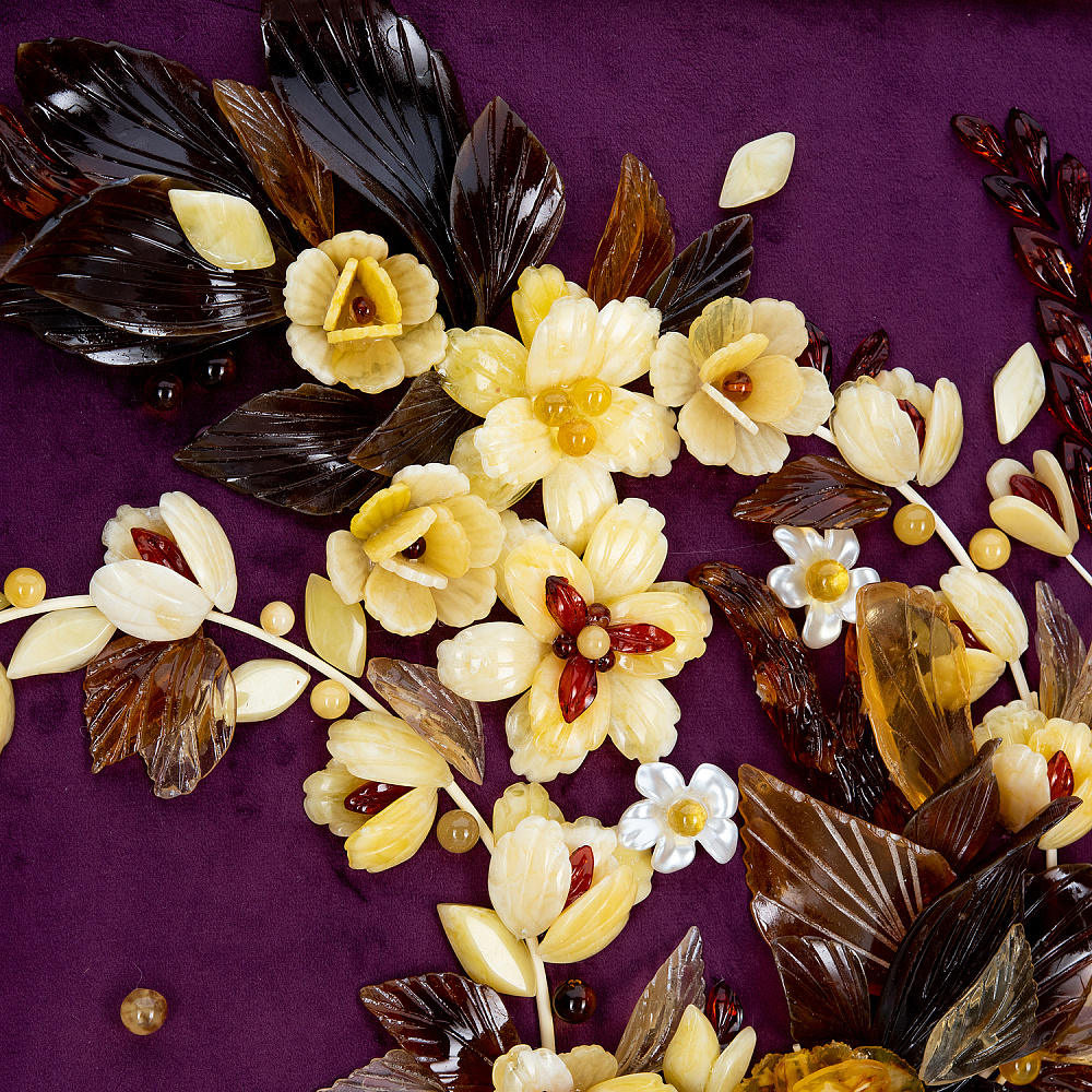 Картина янтарная «Цветочный флер» 57х70 см - интернет магазин Русь Велика я фото 4